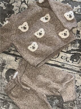 Zara Brown Bear Knit Matching Set